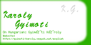 karoly gyimoti business card